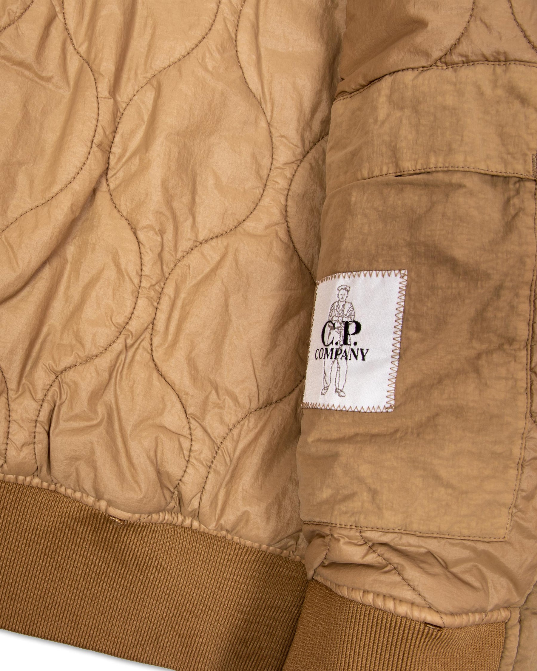Bomber CP Company Flatt Nylon Short Jacket Beige