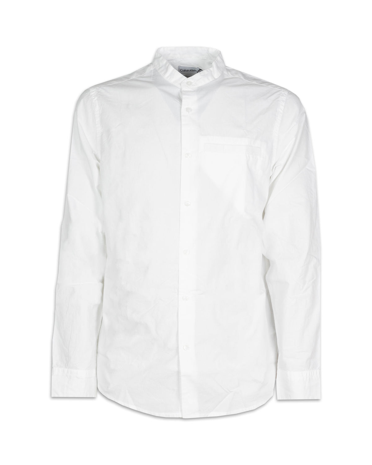 Camicia Uomo Coreana Calvin Klein Light Poplin Regular Shirt Bianco