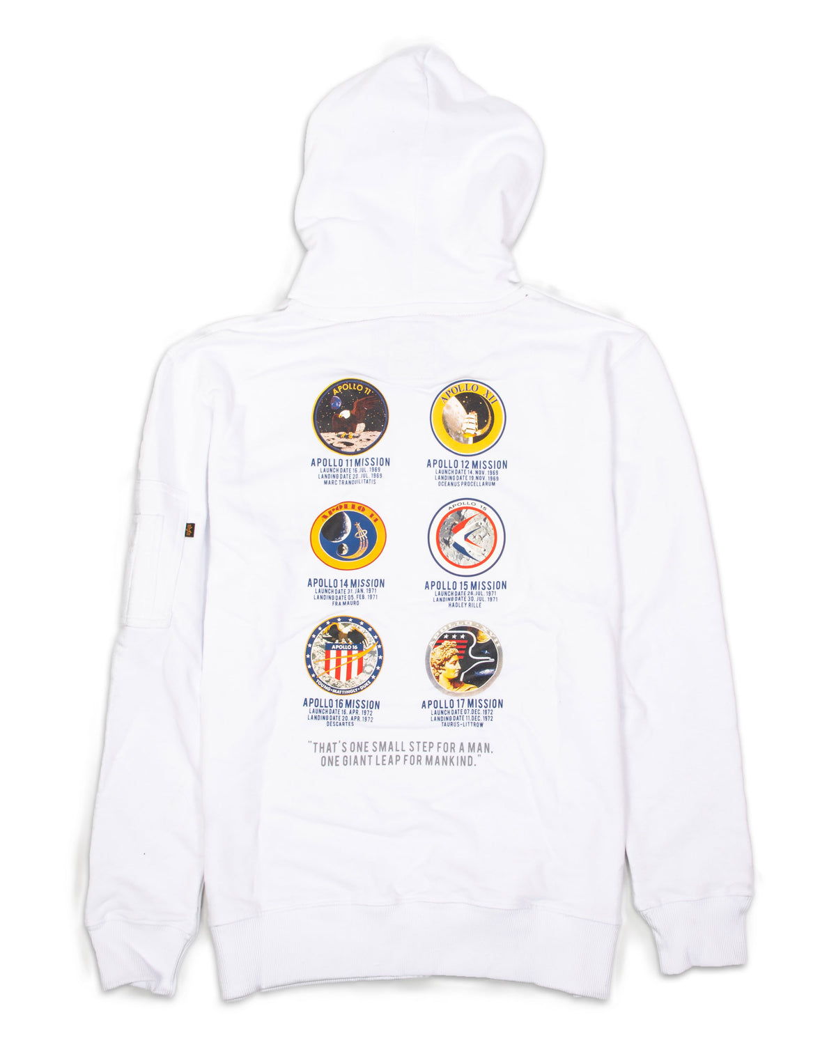 Felpa Uomo Alpha Industris Apollo Mission White