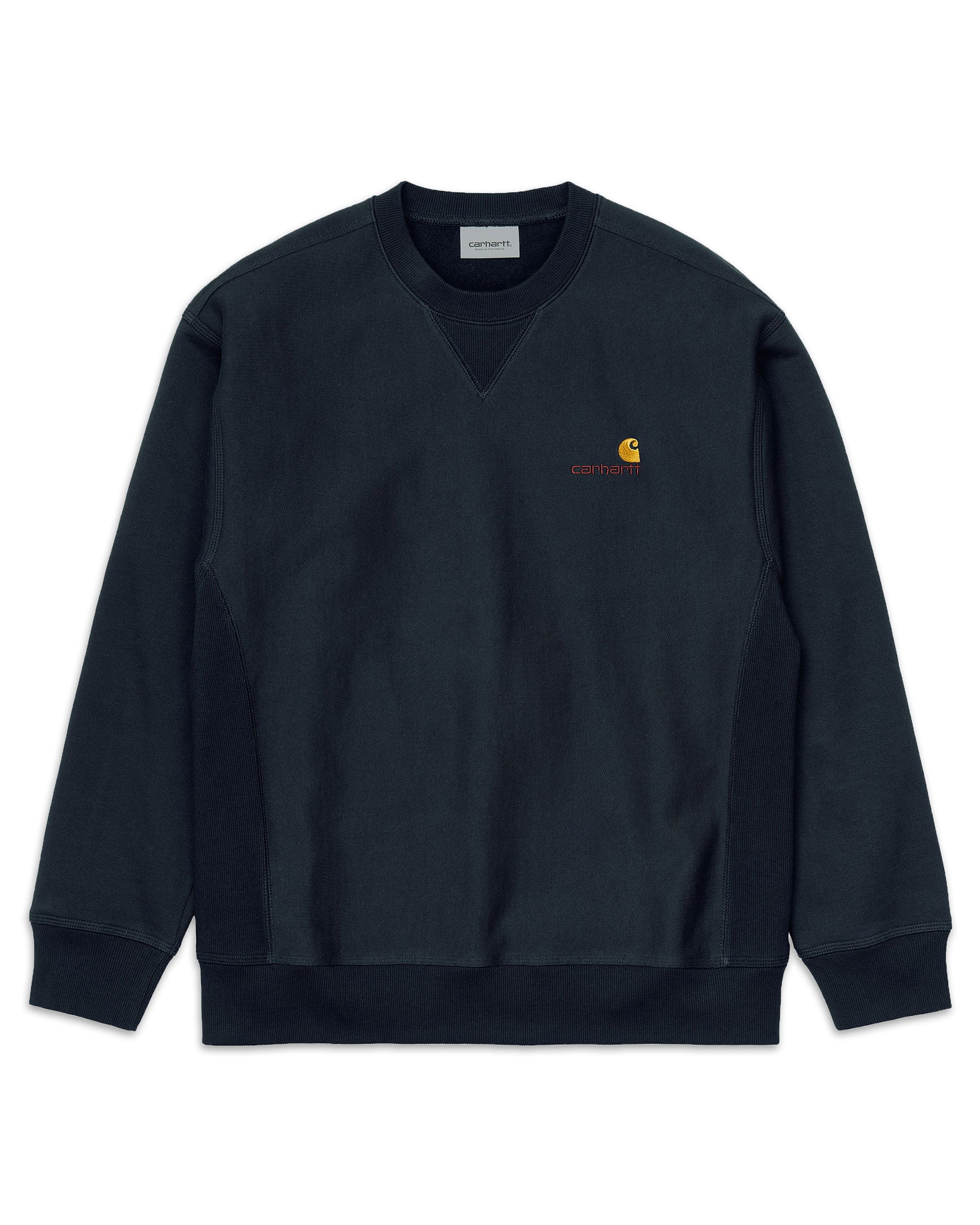 Felpa Giro Collo Carhartt American Script Blu I025475-0EJXX