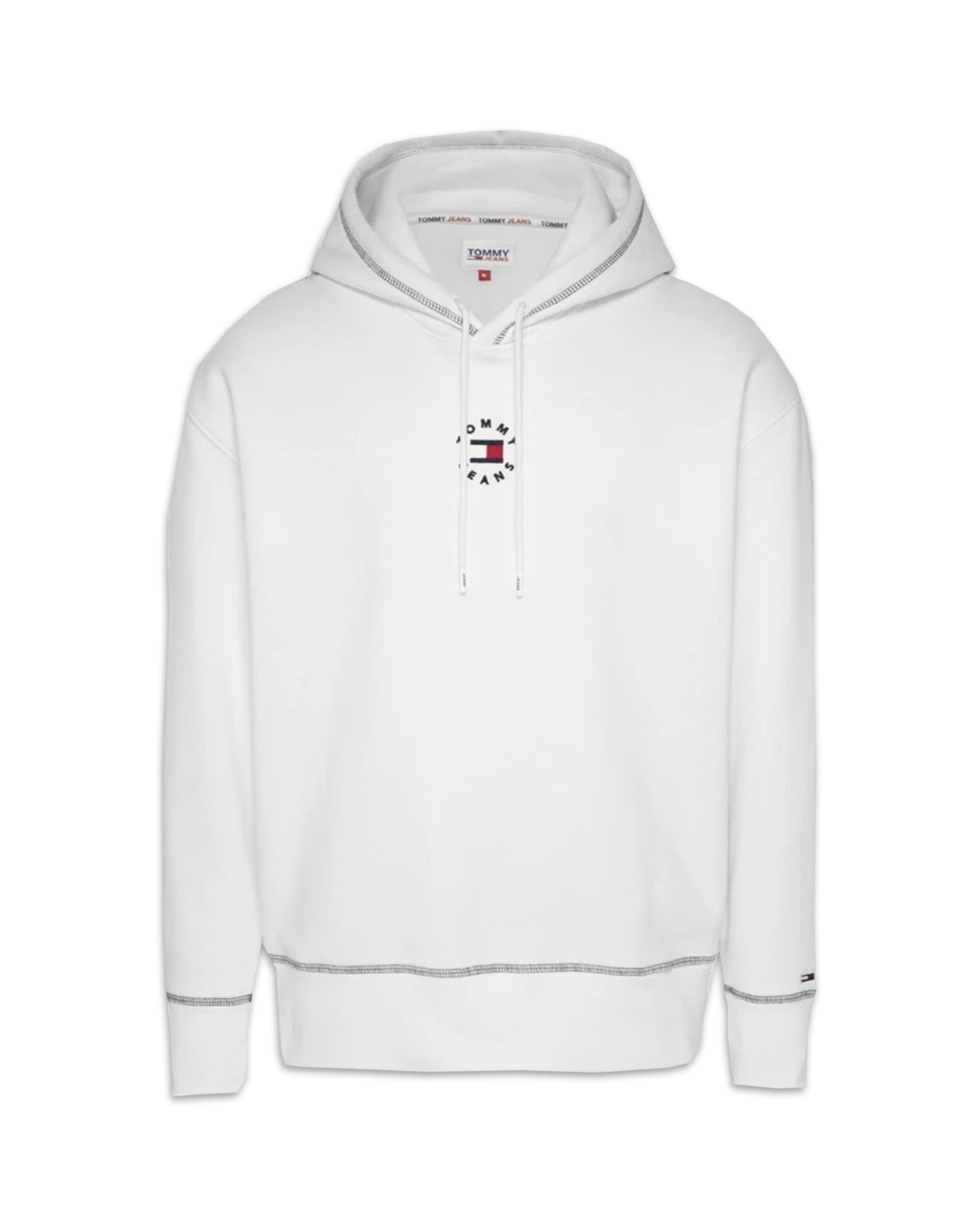 Felpa Circular Logo Tommy Jeans Bianca DM0DM11723-YBR