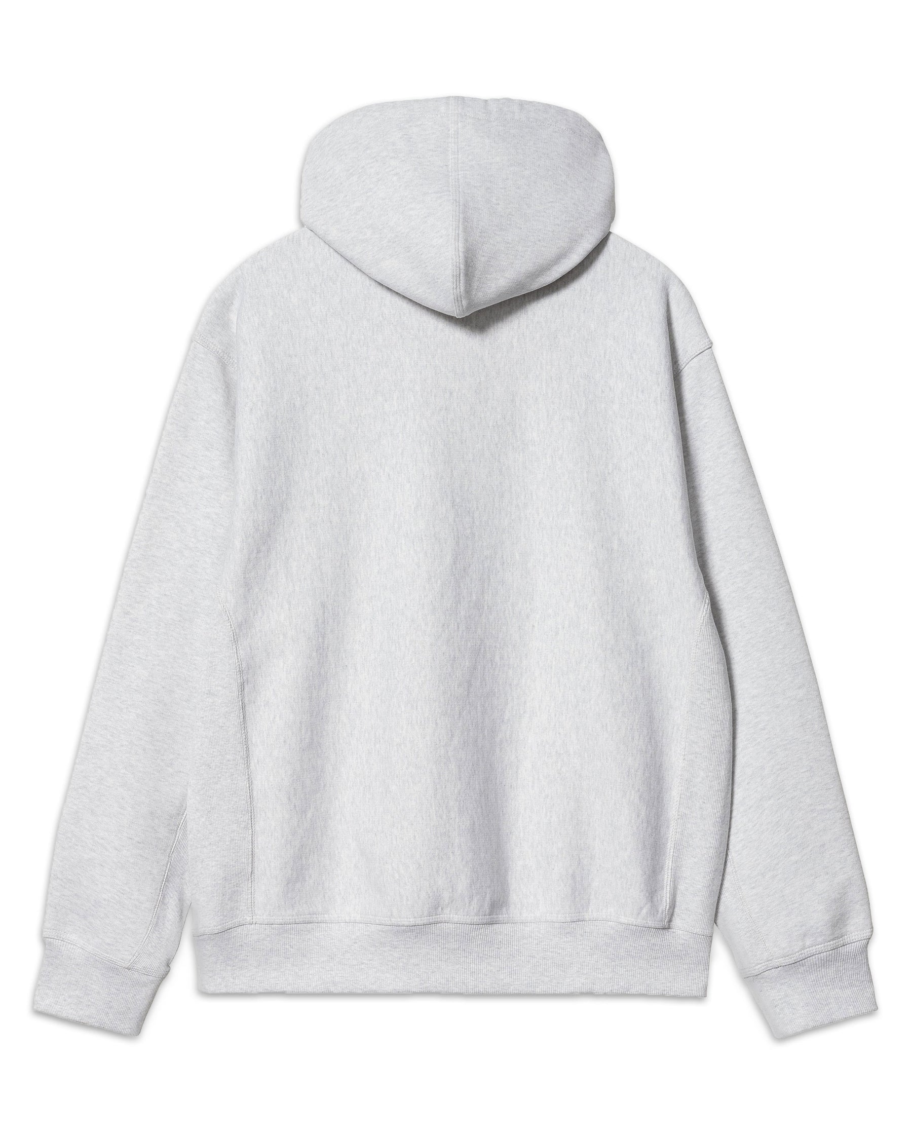 Felpa Uomo Carhartt Wip Hooded American Script Sweat Grigio