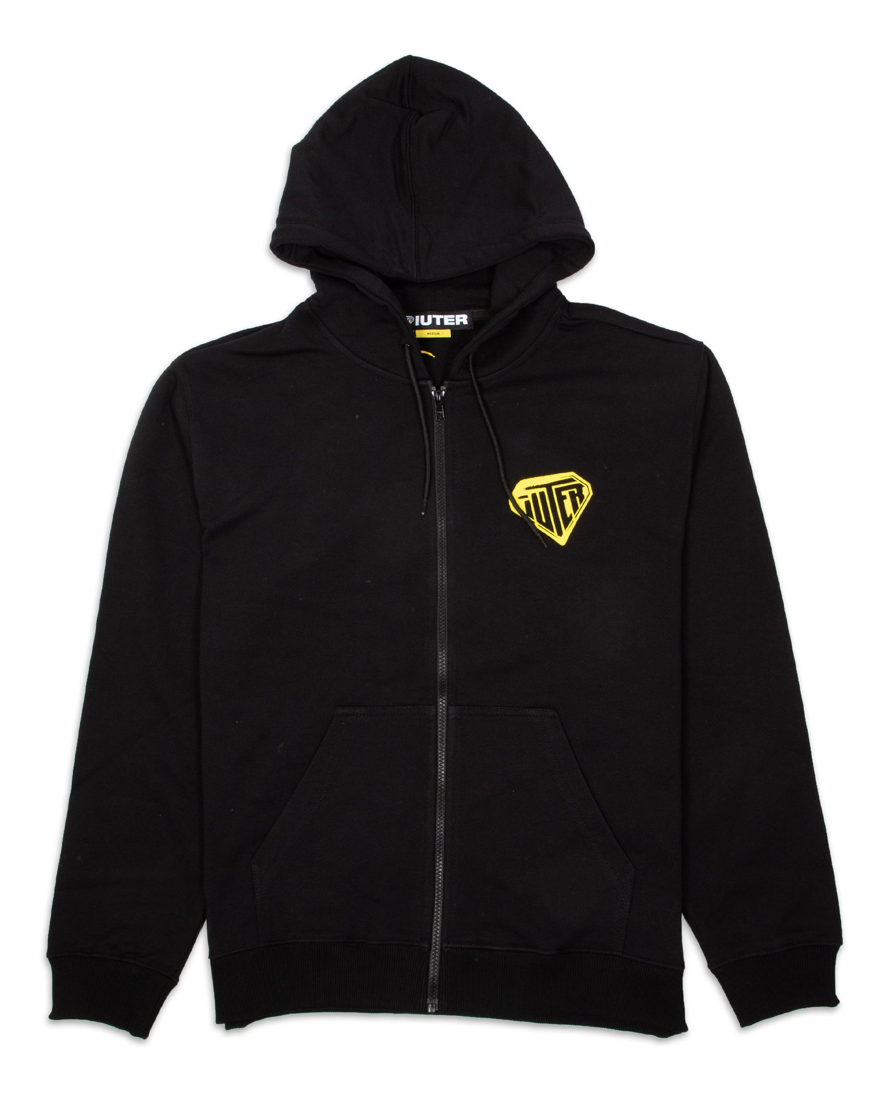 Felpa Uomo Iuter Stencil Zip Hoodie Black