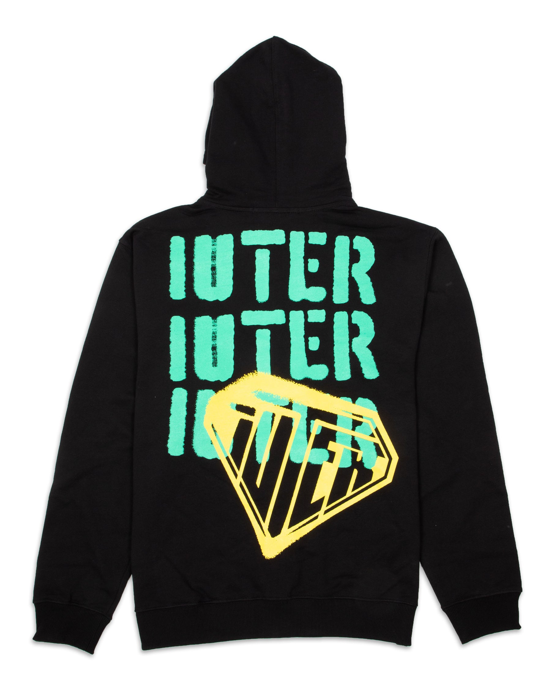 Felpa Uomo Iuter Stencil Zip Hoodie Black