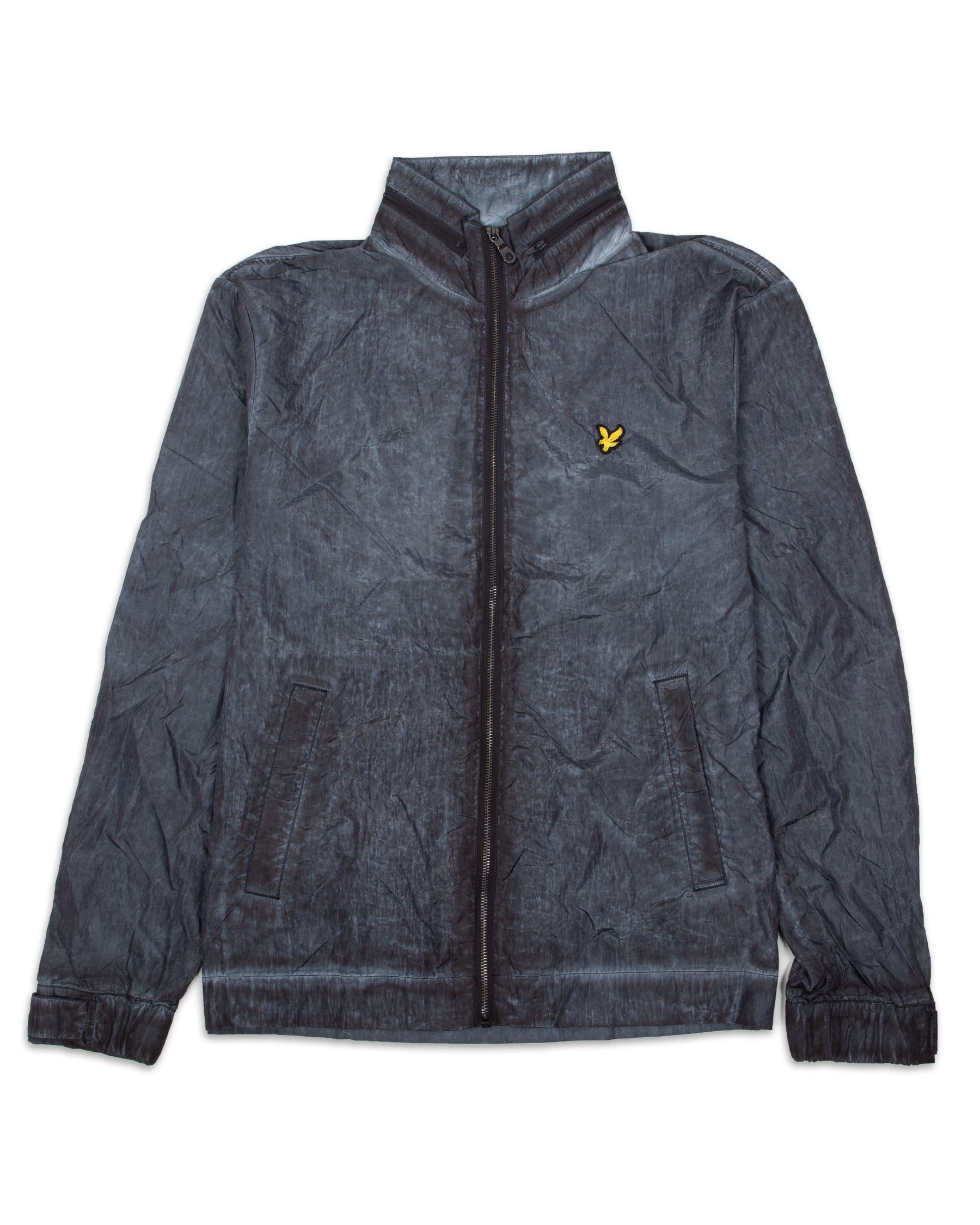 Man Jacket Lyle And Scott Acid Wash Funnel Neck Jacket Blue