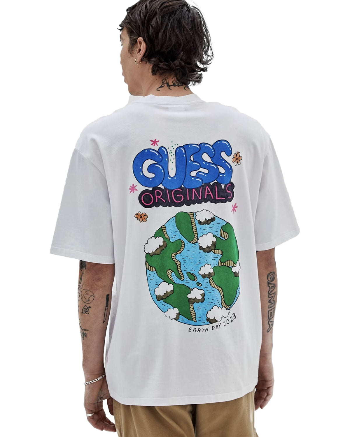 Guess Originals Earth Day Planet Tee White