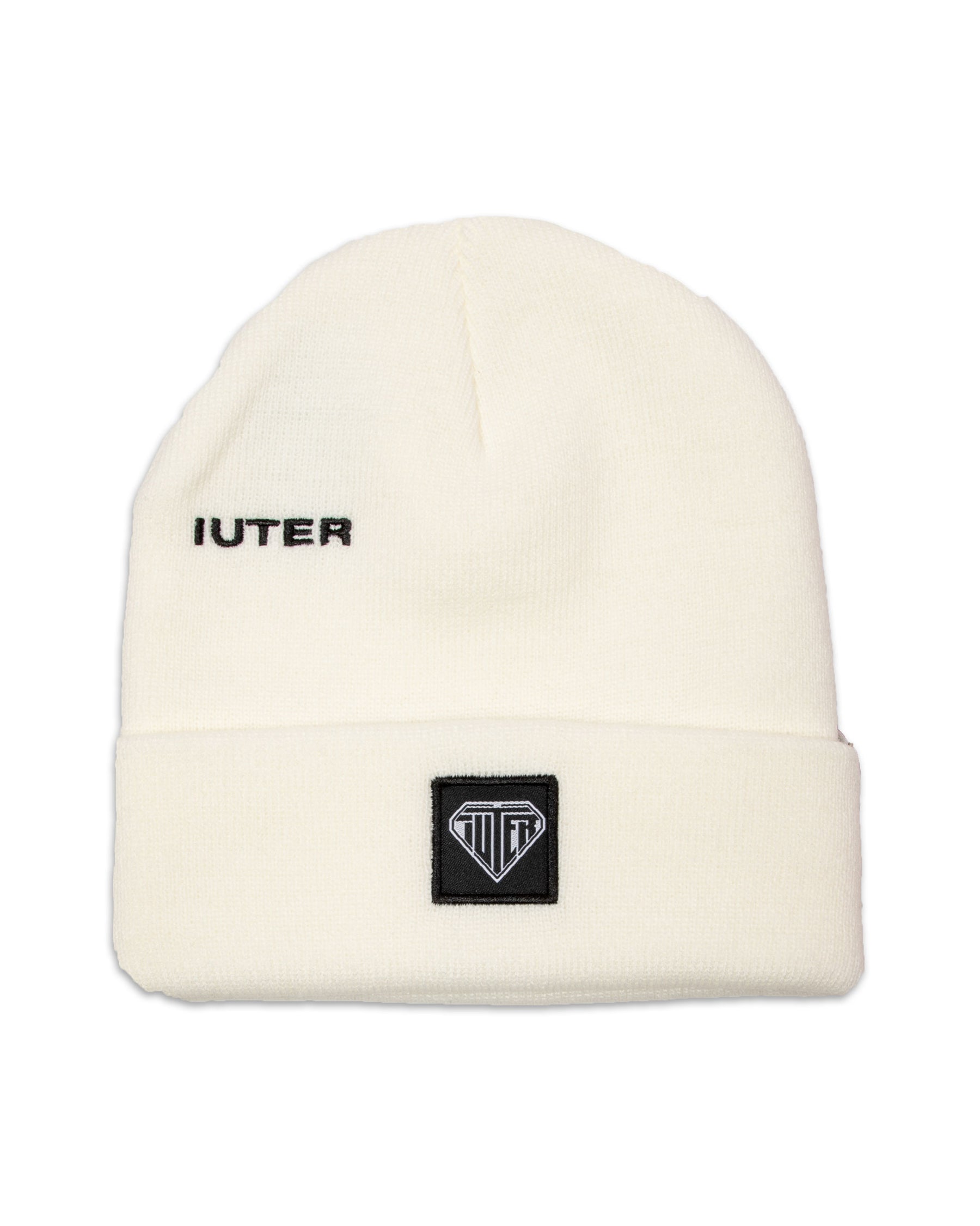 Iuter Beanie Logo Fold 21WIBNP07-WHITE
