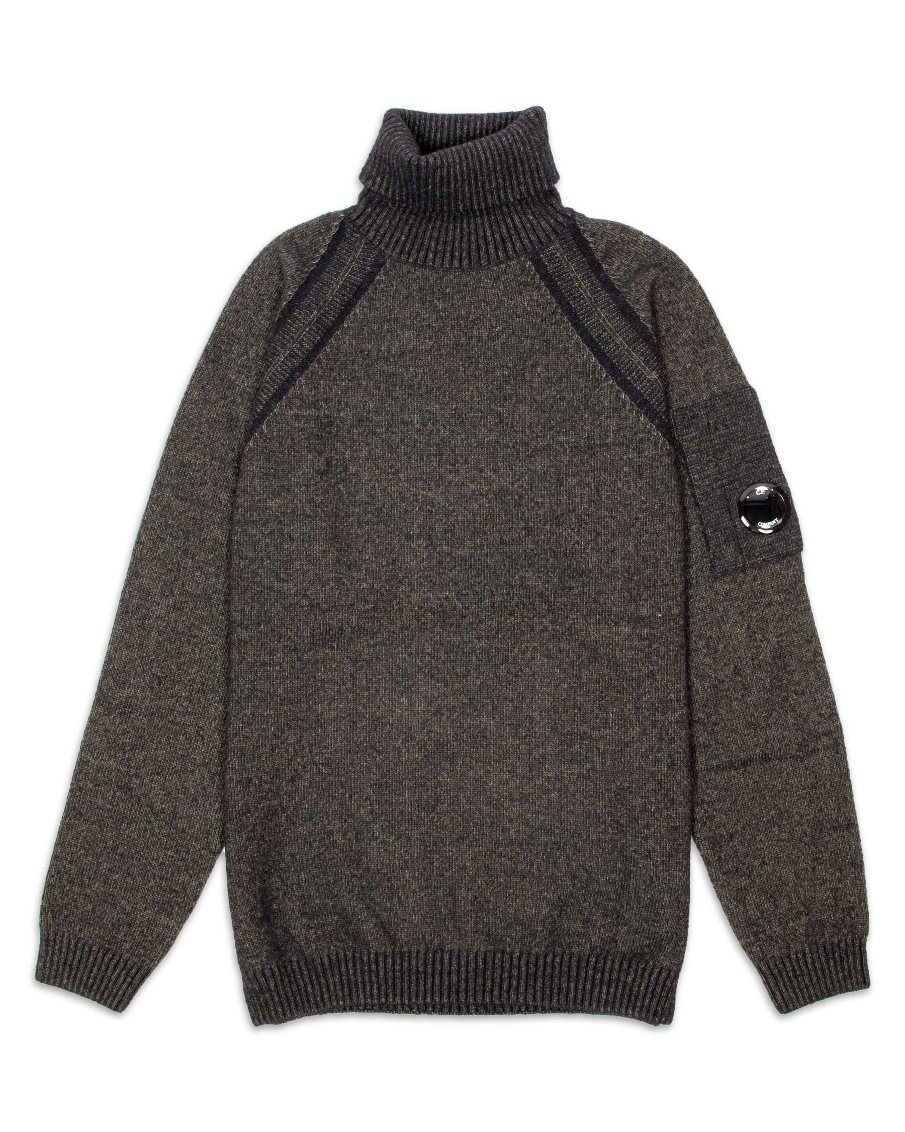 Maglione Collo Alto CP Company Fleece Knit Roll Grigio