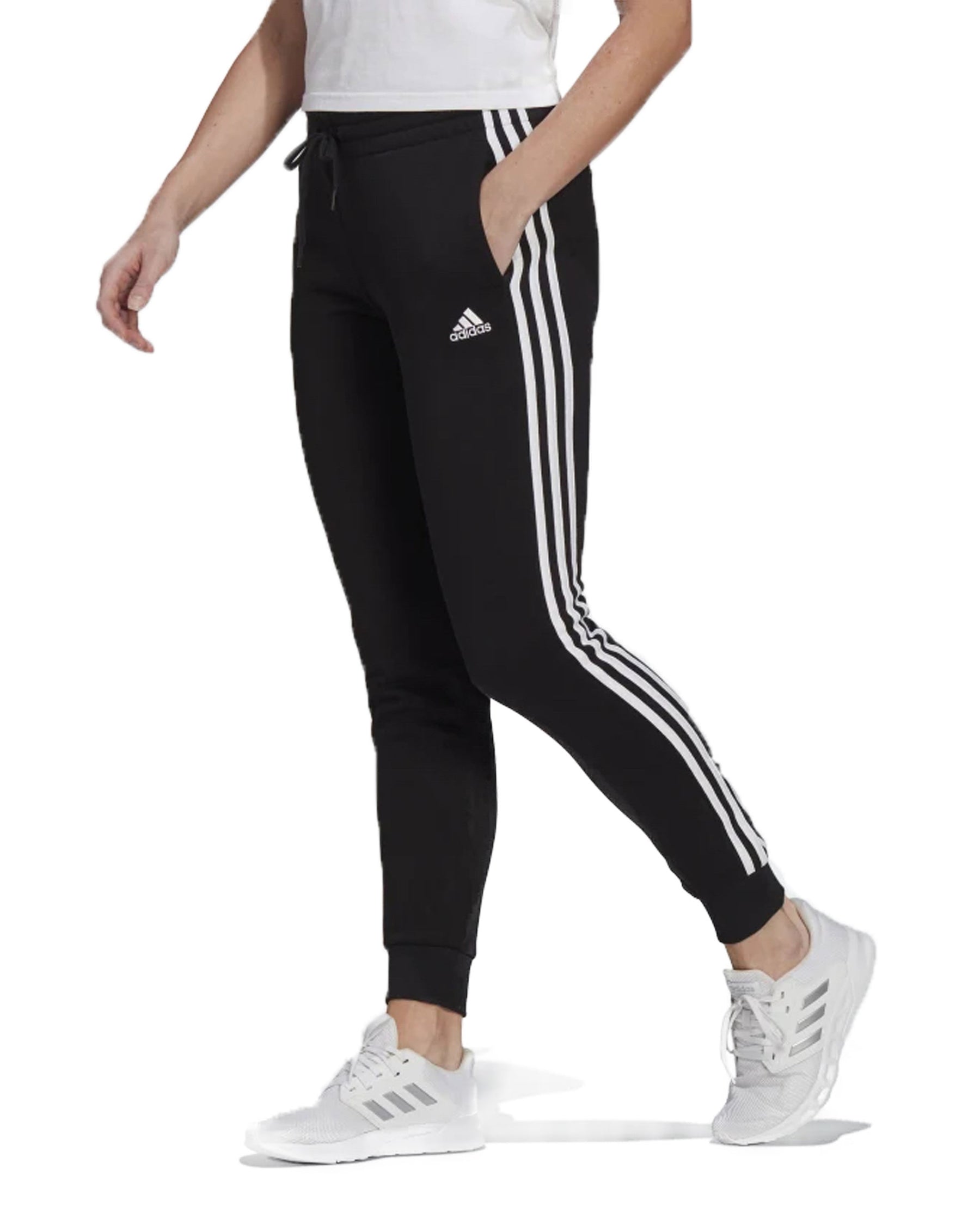 Woman Trousers Adidas Pantalone 3 Stripes Black