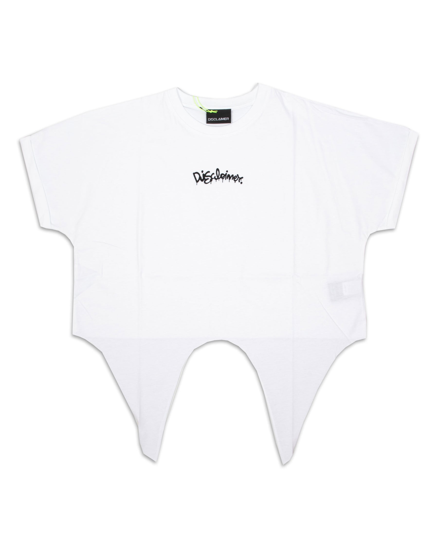 T-Shirt Crop Donna Disclaimer Bianco