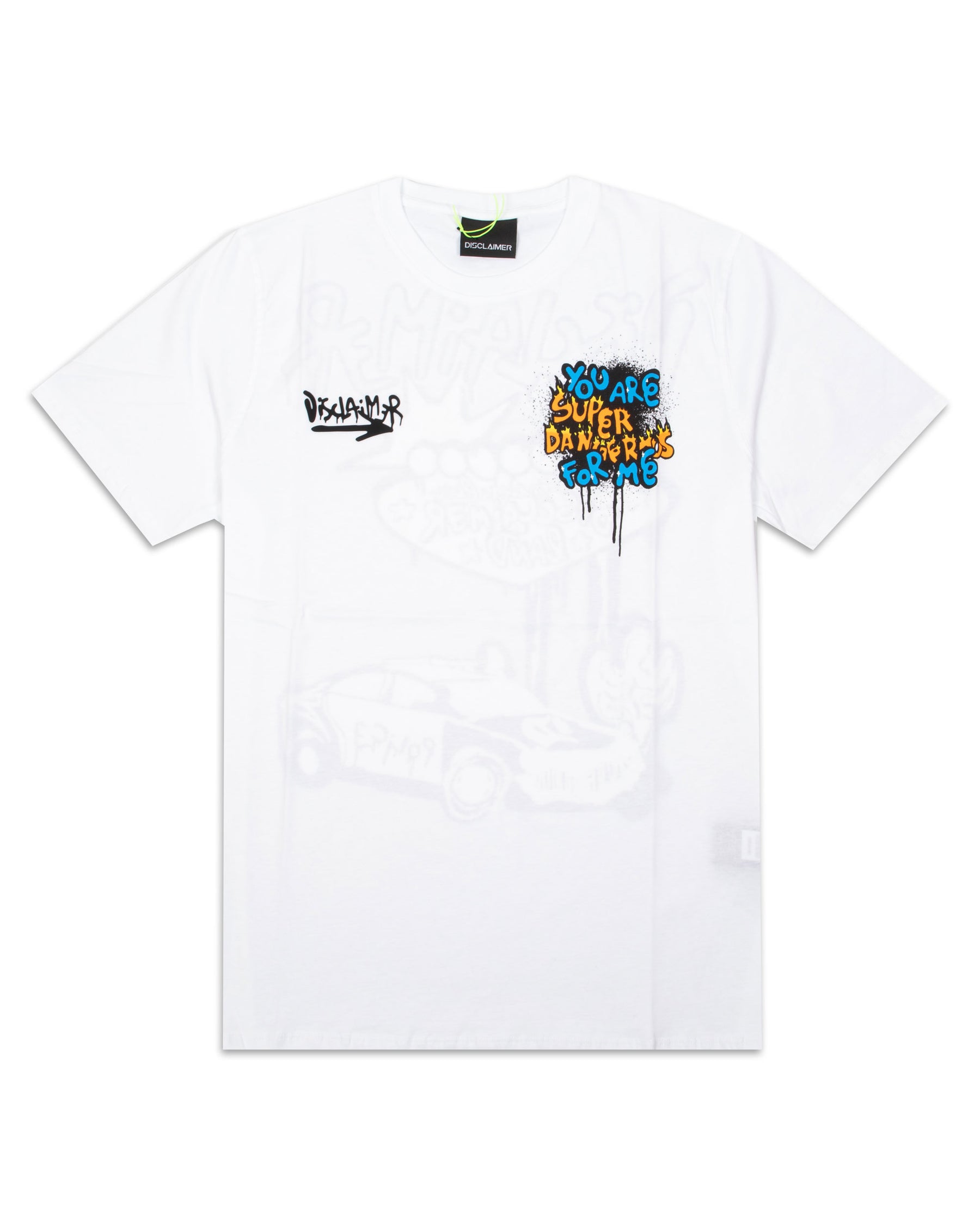 T-Shirt Disclaimer Uomo Bianco