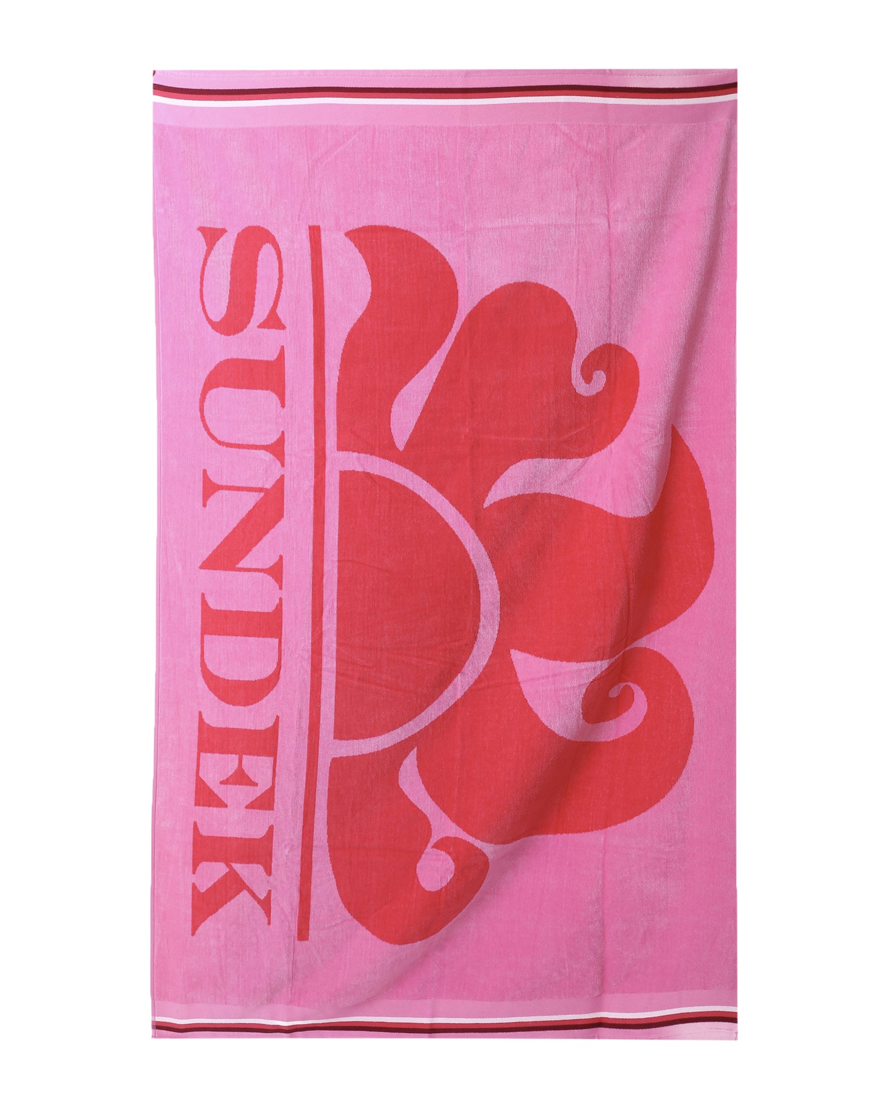 Telo Mare in Spugna New Classic Logo Rosa