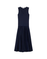 Abito Lungo Plissettato Donna Lacoste Blu