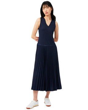 Abito Lungo Plissettato Donna Lacoste Blu