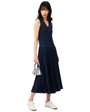 Abito Lungo Plissettato Donna Lacoste Blu