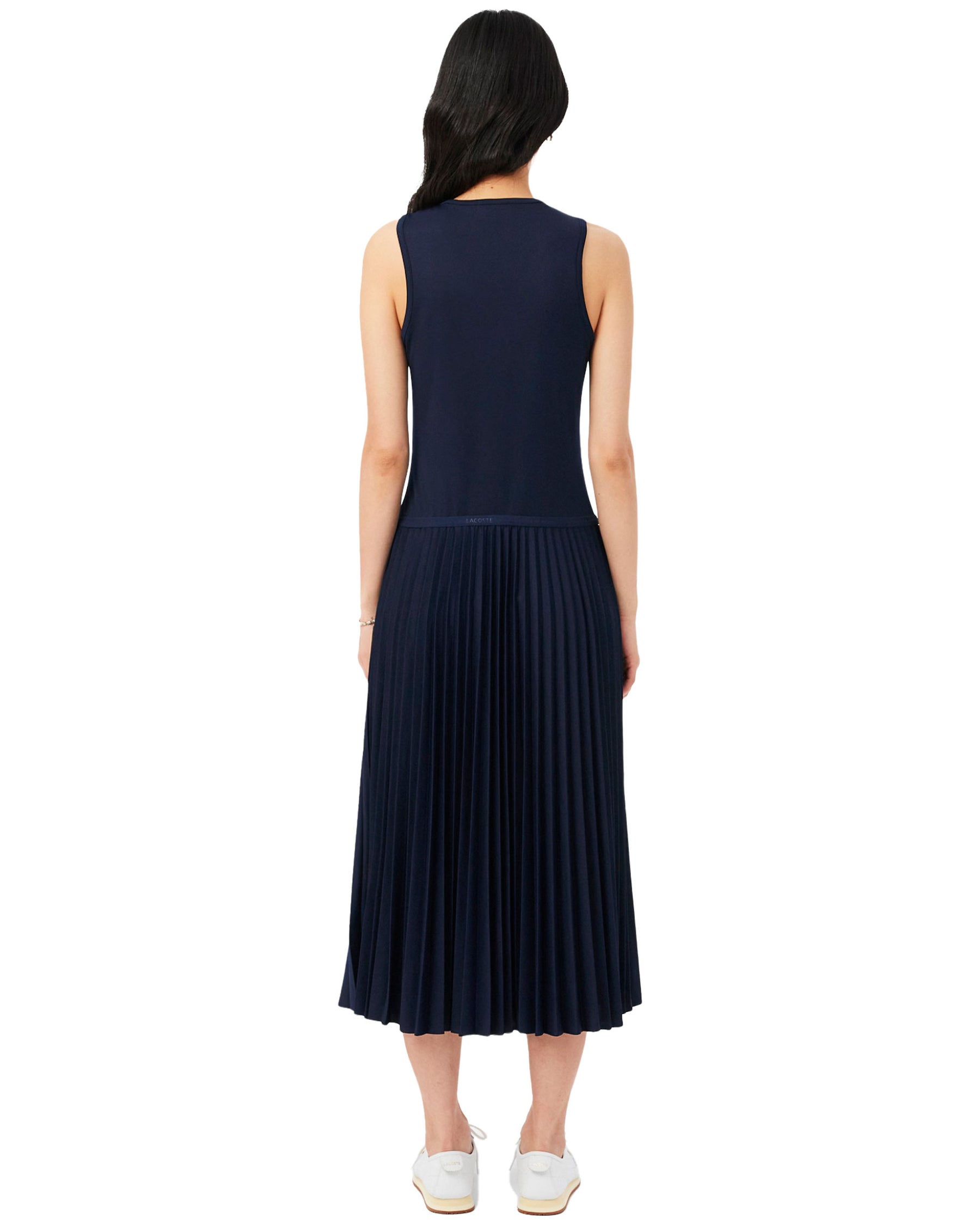 Abito Lungo Plissettato Donna Lacoste Blu