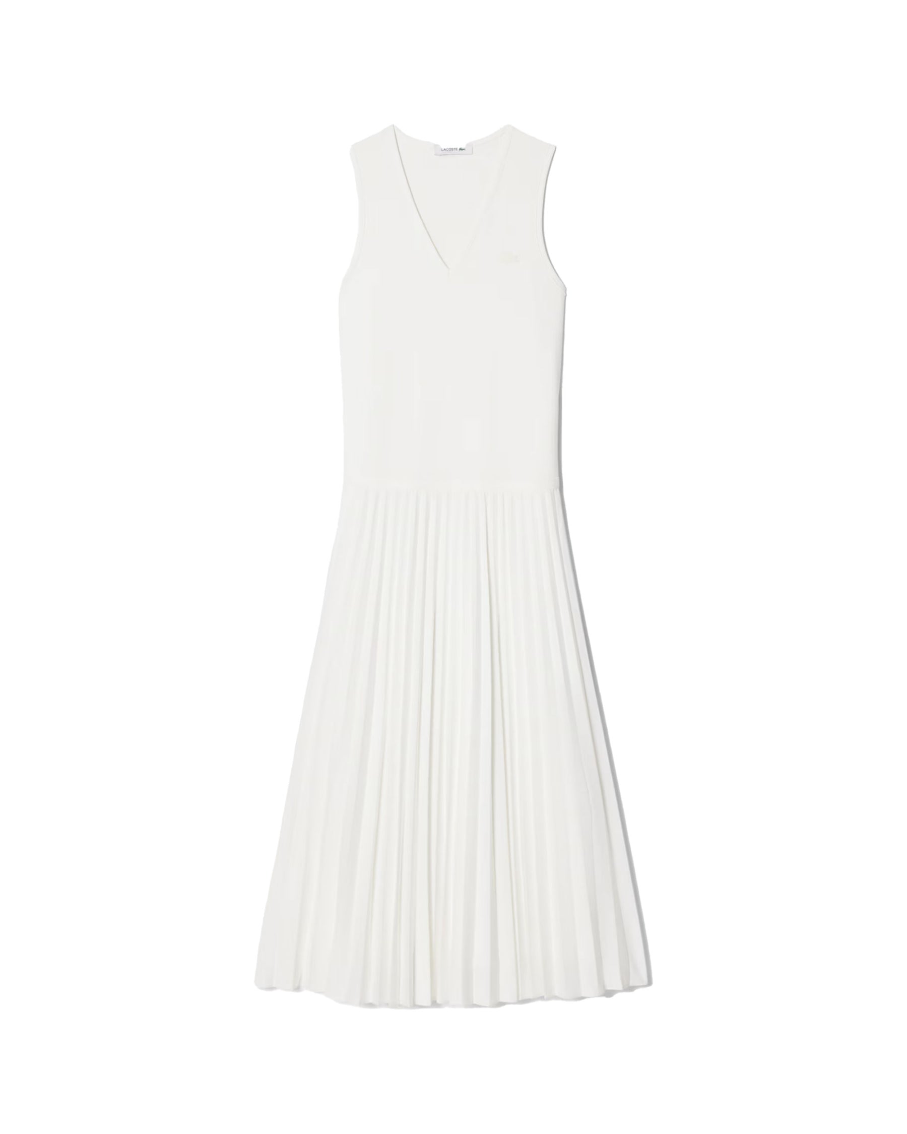 Lacoste Women's Long Pleated Dress White
