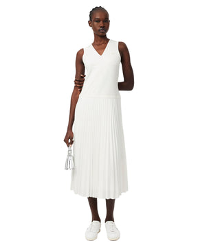 Lacoste Women's Long Pleated Dress White