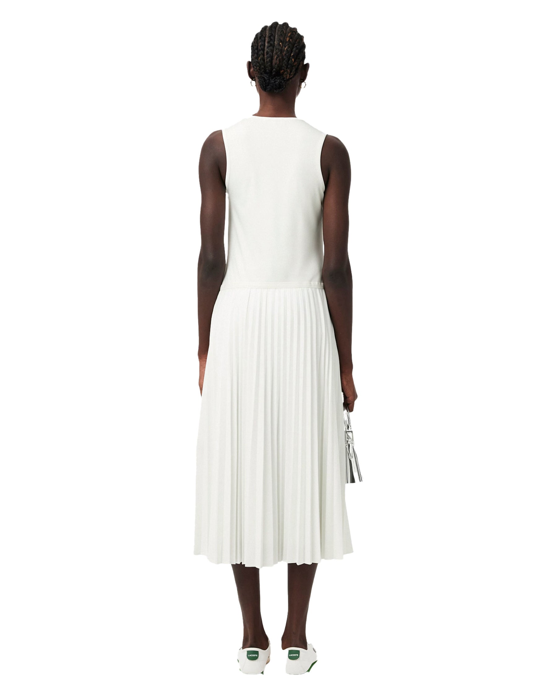 Lacoste Women's Long Pleated Dress White