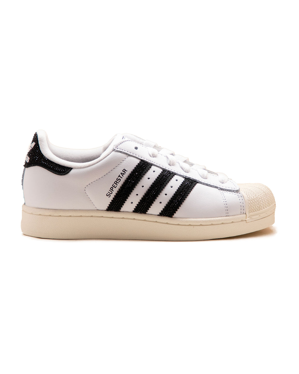 Adidas Superstar II White Glitter Black