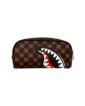 Astuccio Sprayground Sharks In Paris Wtf Bubble Brown Check Pouch Marrone