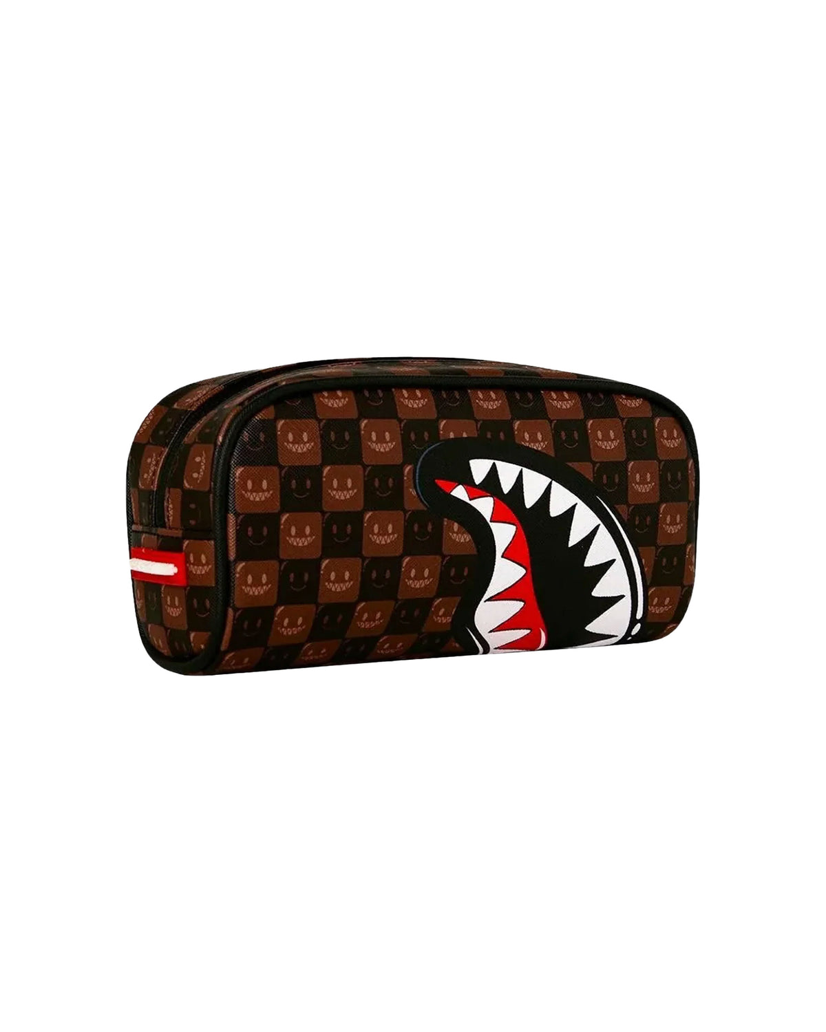 Sprayground Sharks In Paris Wtf Bubble Brown Check Pouch Case Brown