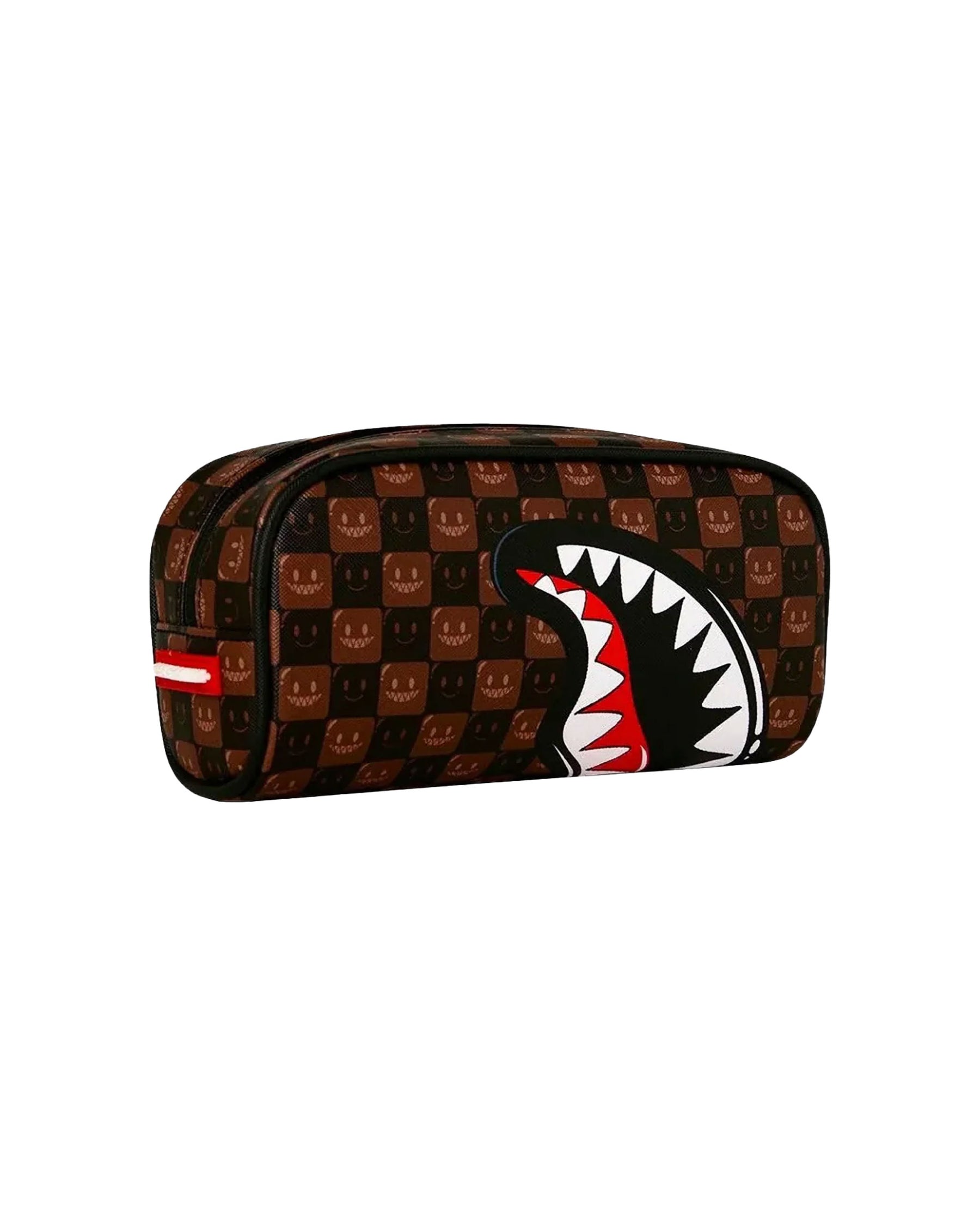 Astuccio Sprayground Sharks In Paris Wtf Bubble Brown Check Pouch Marrone