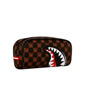Astuccio Sprayground Sharks In Paris Wtf Bubble Brown Check Pouch Marrone