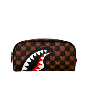 Astuccio Sprayground Sharks In Paris Wtf Bubble Brown Check Pouch Marrone