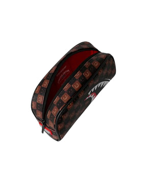 Astuccio Sprayground Sharks In Paris Wtf Bubble Brown Check Pouch Marrone