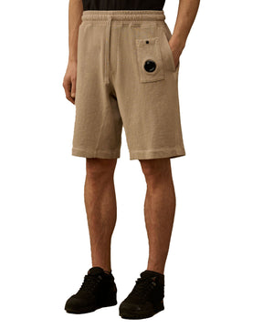 Bermuda Uomo CP Company Sweatbermuda Jogging Bermuda In Malfile Fleece Dove