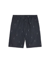Bermuda Uomo Lacoste a Righe con Coccodrillo Nero
