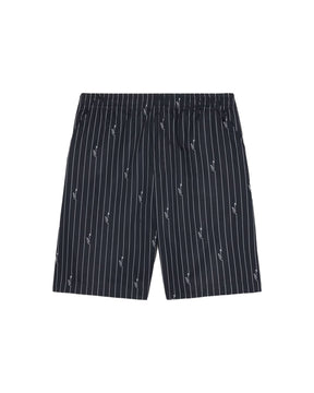 Bermuda Uomo Lacoste a Righe con Coccodrillo Nero