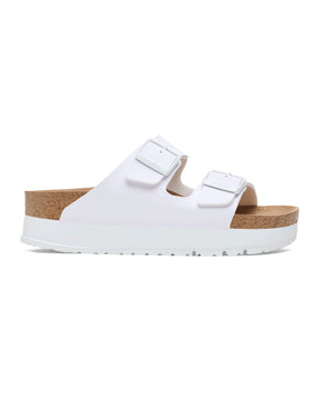 Birkenstock Arizona Pap Flex Platform Bianco Calzata Stretta