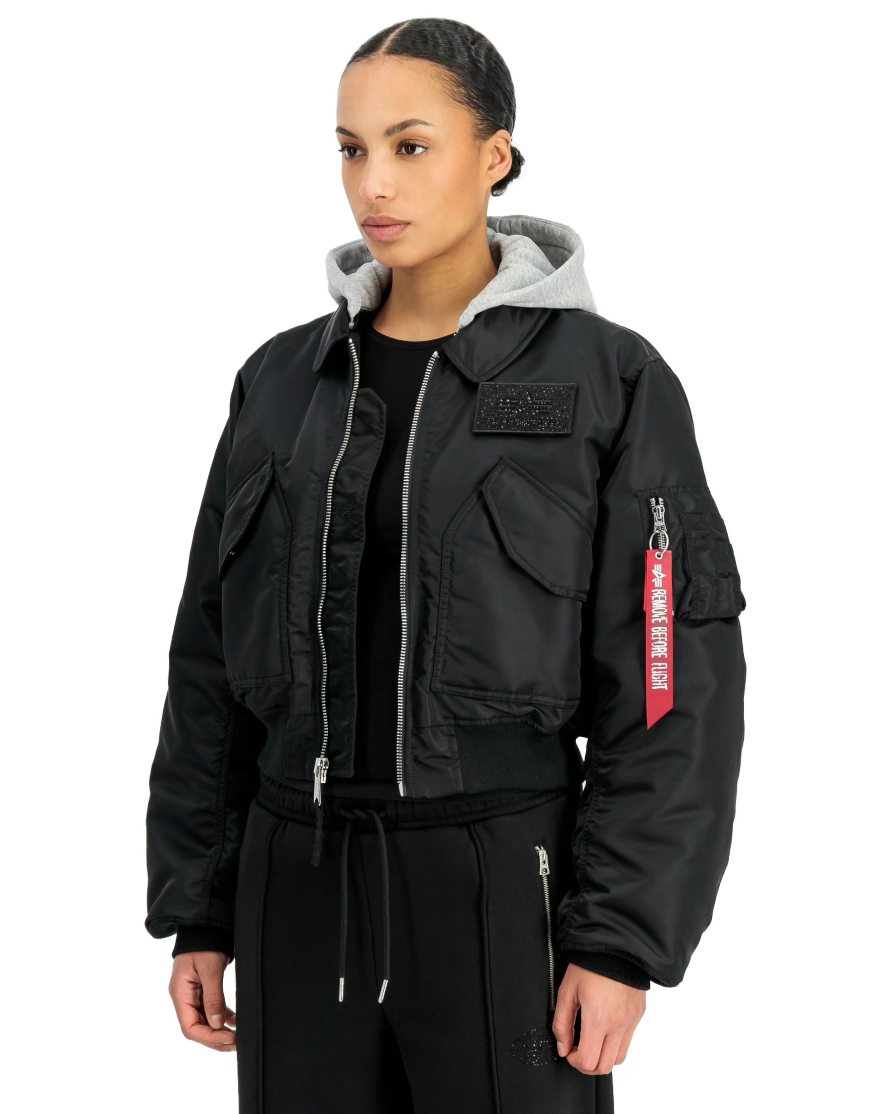 Bomber Donna Alpha Industries CWU-45-P Hooded W Nero