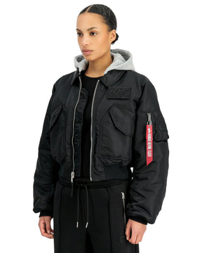 Bomber Donna Alpha Industries CWU-45-P Hooded W Nero