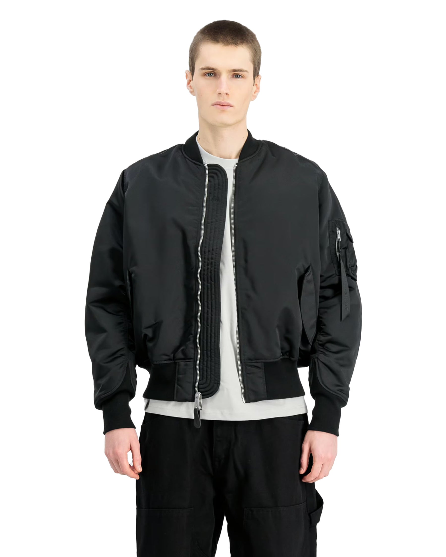 Bomber Uomo Alpha Industries MA-1 Base Flight Jacket UV Nero