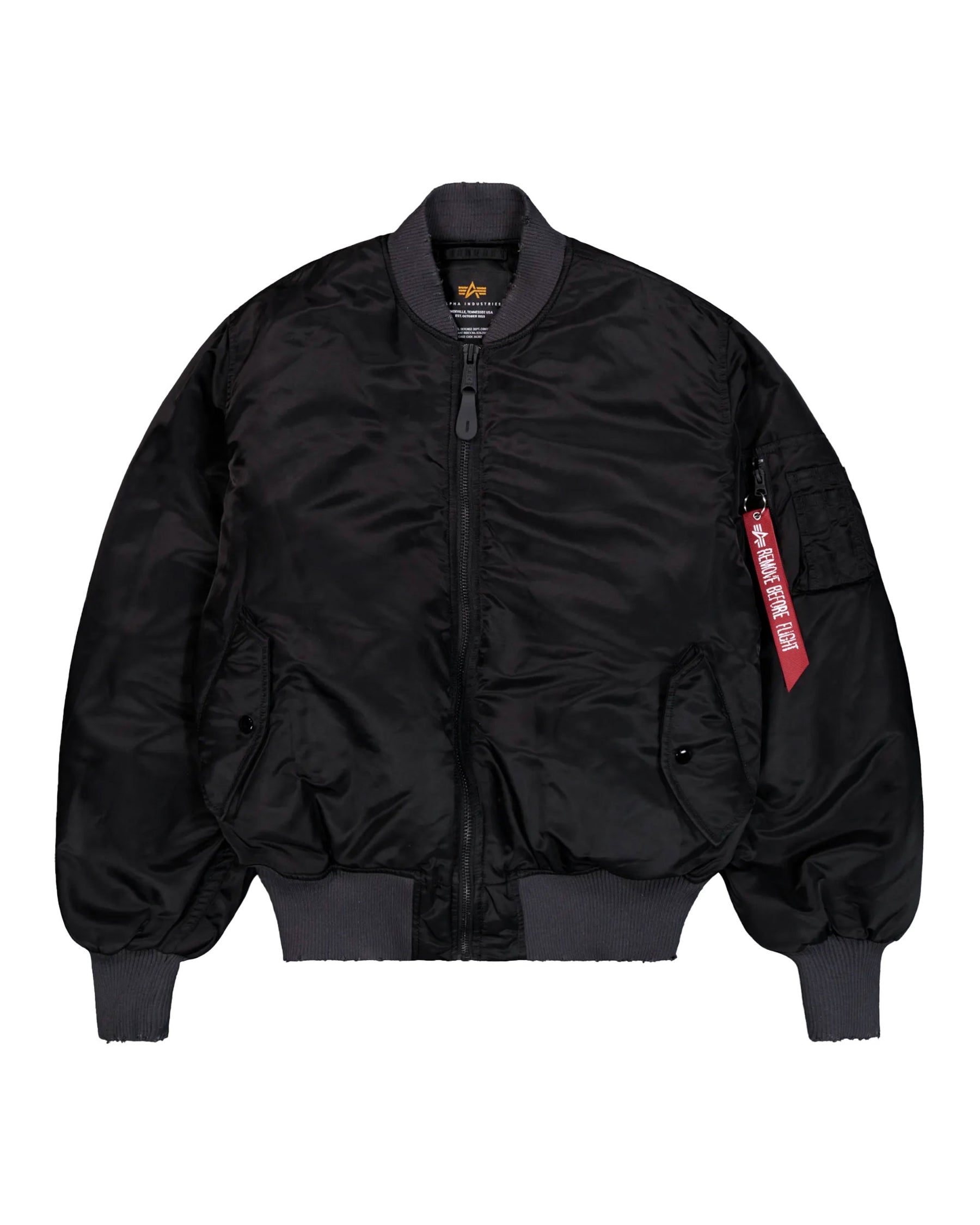Bomber Uomo Alpha Industries MA-1 Distressed Nero