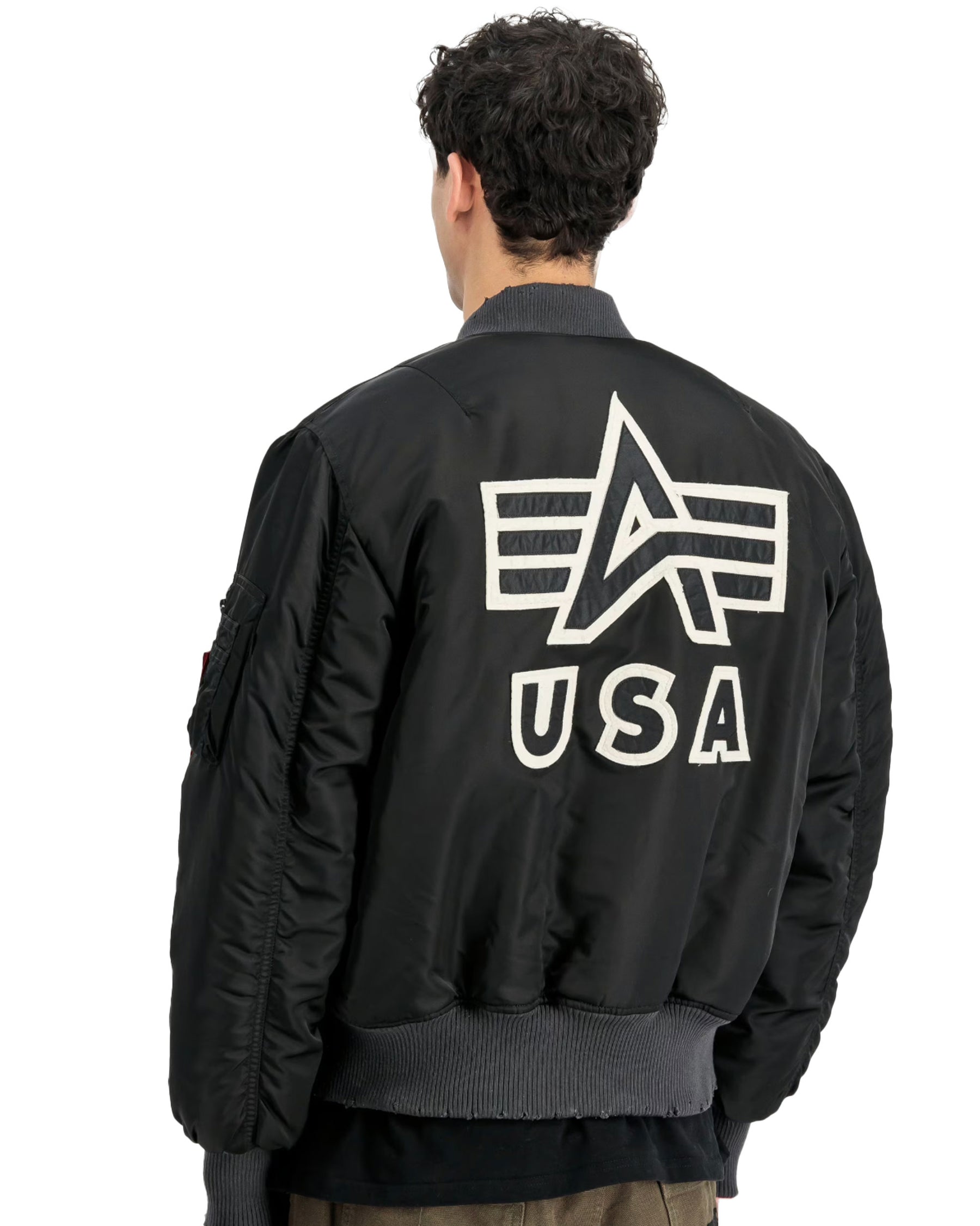 Bomber Uomo Alpha Industries MA-1 Distressed Nero