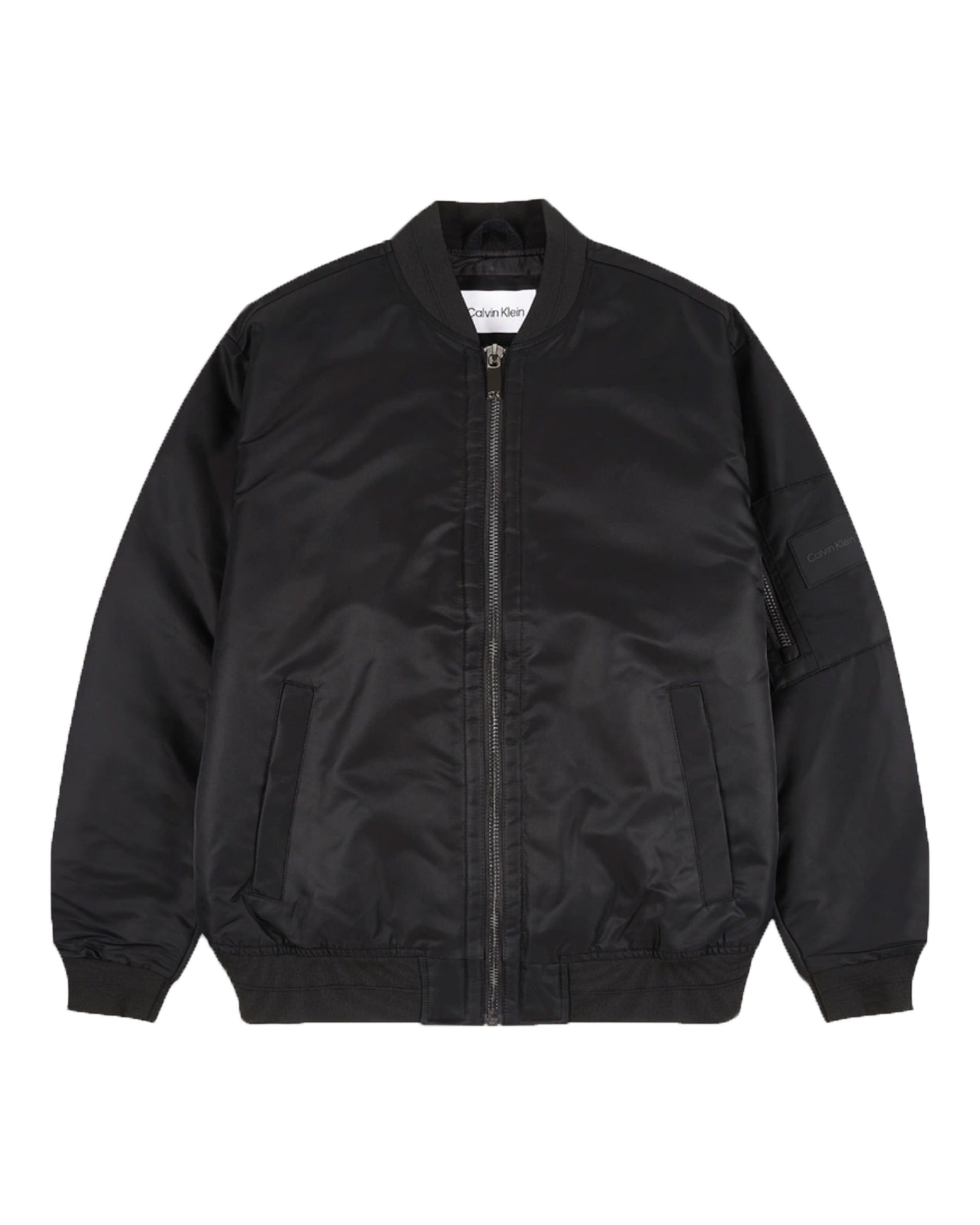 Man Bomber Jacket Calvin Klein Recycled Satin Hero Black