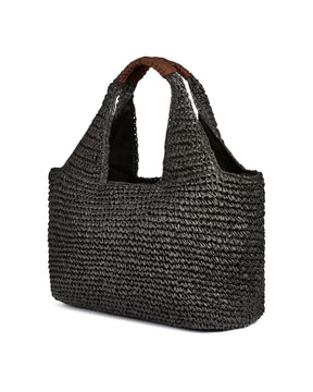 Borsa Mare Sundek in Paglia Nero
