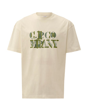 CP Company 30-1 Jersey Blurred Logo T-Shirt Gauze White