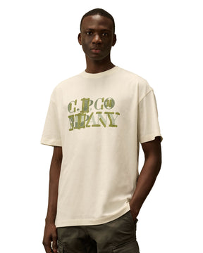 CP Company 30-1 Jersey Blurred Logo T-Shirt Gauze White