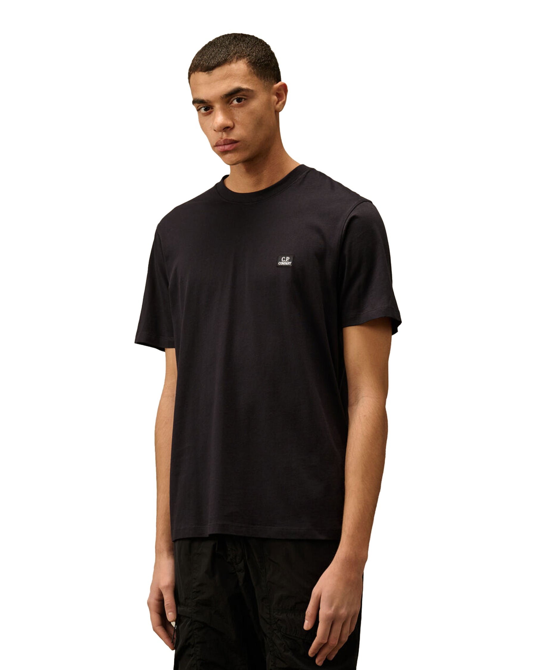 CP Company 30-1 Jersey Logo Patch Tee Blue