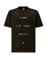 CP Company 30-2 Mercerized Jersey Twisted Written Logo Tee Black