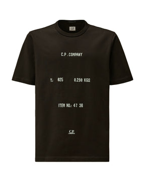CP Company 30-2 Mercerized Jersey Twisted Written Logo Tee Black