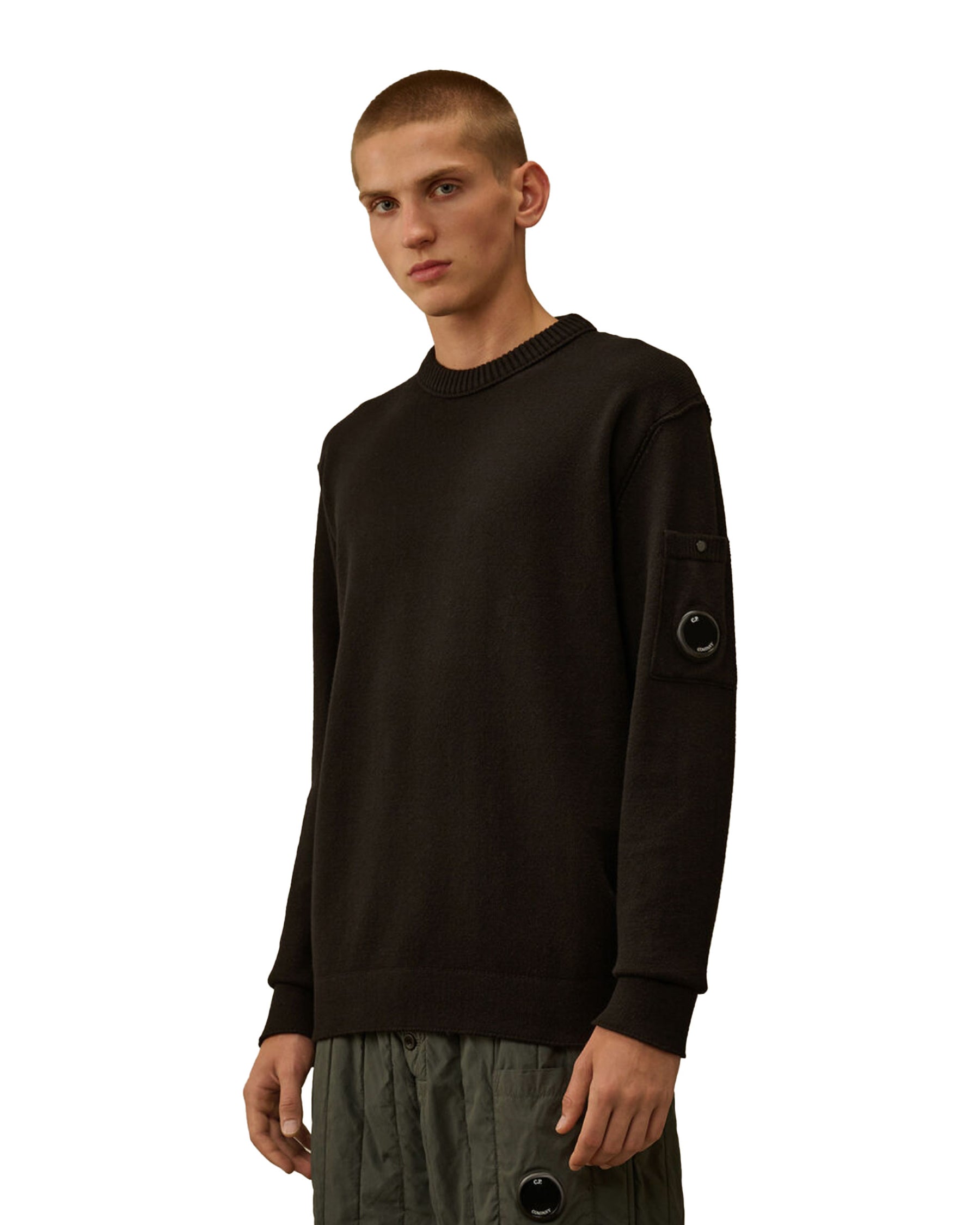 CP Company CP Company Knitwear Crew Neck In Soft Cotton Stretch Black