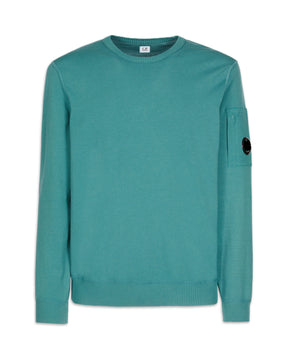 CP Company Cotton Crepe Crew Neck Knit Frosty Spruce