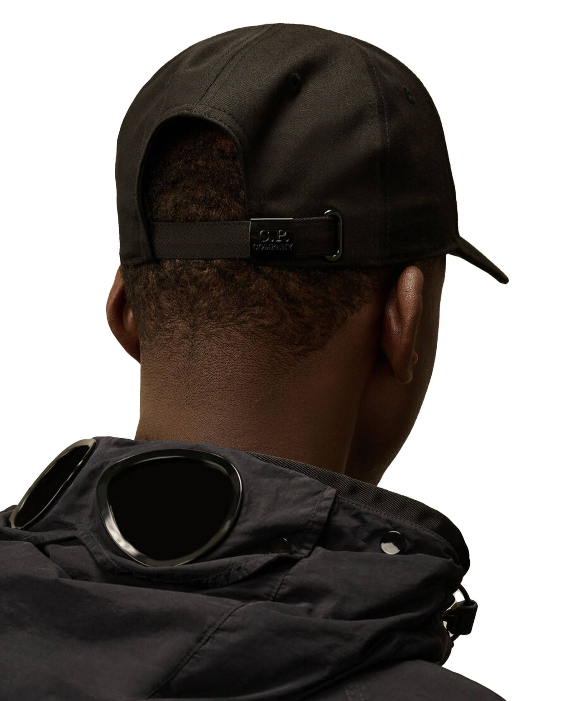 CP Company Gabardine Logo Cap Black