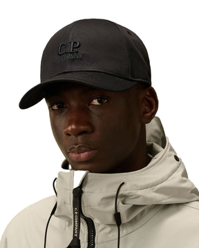 CP Company Gabardine Logo Cap Total Eclipse Blue
